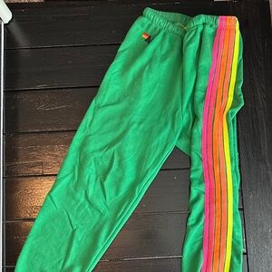 Aviator Nation Women’s 5 STRIPE SWEATPANTS - KELLY GREEN  - Medium